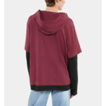 T-Shirt Manches Longues À Capuche Bordeaux Homme