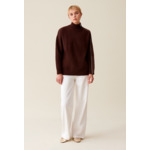Pull col montant zippé marron
