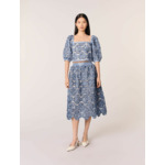 Jupe longue en organza motif floral