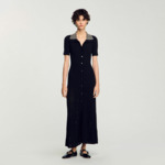 Robe longue en maille à studs