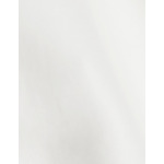 Chemise innaée col droit montant avec patte de boutonnage en satin de coton uni ecru