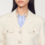 Veste courte boutonnée en tweed