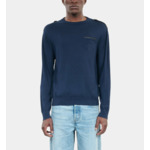 Pull En Laine Mérinos Bleue Homme