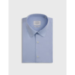 Chemise col figaret en chevron uni bleu