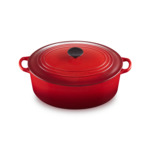 Cocotte ovale 31cm en fonte émaillée cerise*