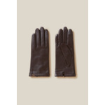 Gants cuir marron boucle CP dorée