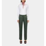 Pantalon Tailleur Vert Femme