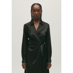 Robe midi portefeuille noire