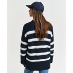 Striped Textured Crew Neck Sweater