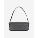 Pochette Avec Strass En Fibre Nylon Noire
