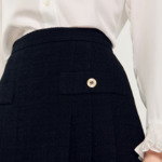 Jupe plissée en tweed