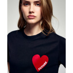 T-shirt Col Rond Manches Courtes Cœur