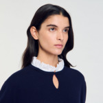 Pull en laine et cachemire à volant