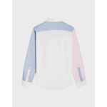 Fun shirt ambroise col américain avec poche poitrine à rabat en oxford gratté rose