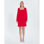 Robe courte en crêpe rouge