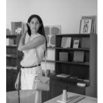 Petit sac à main double rabat Emilie en cuir grainé