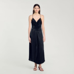 Robe longue satinée