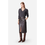 Jupe Dayna En Cuir D'Agneau Mélangé