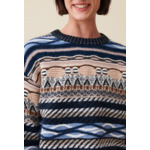 Pull court rayures à motifs