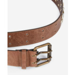 Ceinture En Cuir Marron Avec Rivets