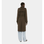 Manteau Long En Laine Style Trench Kaki Femme