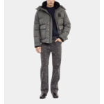 Doudoune En Flanelle Grise Homme