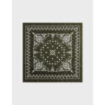 Bandana à motifs en twill de soie kaki