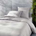 Kenzo - Taie d'oreiller en satin gris, Kz Iconic