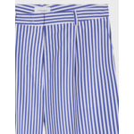 Pantalon Fleur en popeline rayée bleue