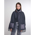 Poncho en laine à capuche