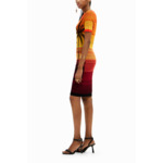Robe courte maille palmiers