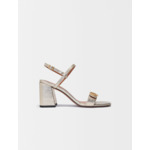 Sandales en cuir métallisé