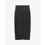 Jupe Midi À Fente En Cuir Akine