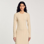 Robe longue en maille torsadée