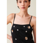 Robe longue fluide sequins brodés