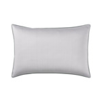 Lacoste - Taie d'oreiller en satin de coton lavé gris, L Leaf