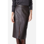 Jupe Dayna En Cuir D'Agneau Mélangé