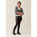 Pull torsadé col polo contrasté