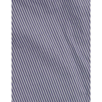 Chemise col italien en popeline rayée marine
