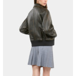 Blouson En Cuir Marron Femme