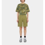 Short Cargo Kaki En Coton Et Lin Homme