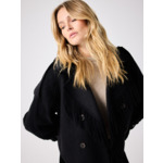 Manteau trench en laine Kassia NOIR