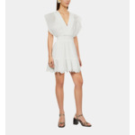 Robe Courte Blanche En Broderie Anglaise Femme