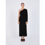Robe longue asymétrique en cachemire Vicki NOIR