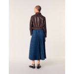 Jupe longue plissée à studs