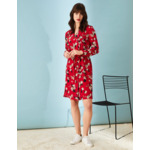 Robe Iris en soie rouge