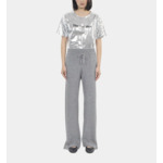 Pantalon En Laine Et Cachemire Gris Femme