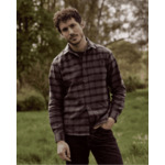 Chemise marron & bleu marine