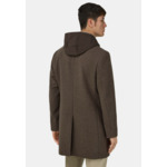 Manteau En Laine Mélangée Avec Capuche