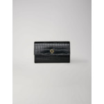 Pochette en cuir embossé effet croco